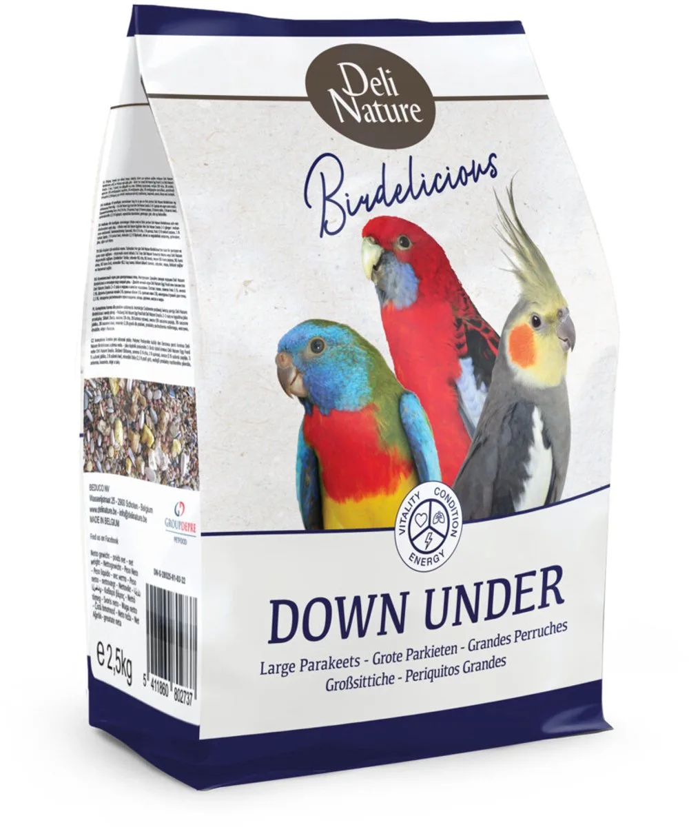 Grote Parkieten Down Under Birdelicious - 4 x 2,5 kg - Voordeelverpakking by Deli Nature – product photo