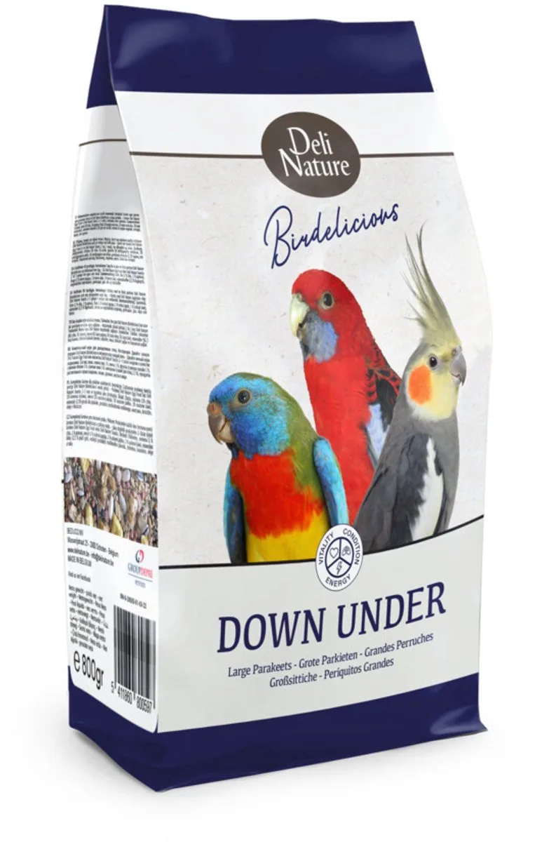Grote Parkieten Down Under Birdelicious - 5 x 800 gr - Voordeelverpakking by Deli Nature – product photo