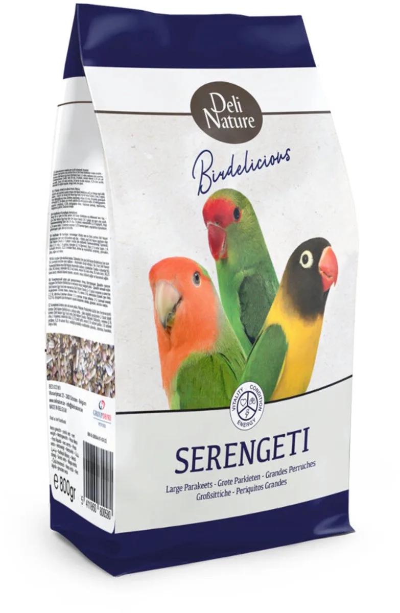 Grote Parkieten Serengeti Birdelicious - 5 x 800 gr - Voordeelverpakking by Deli Nature – product photo