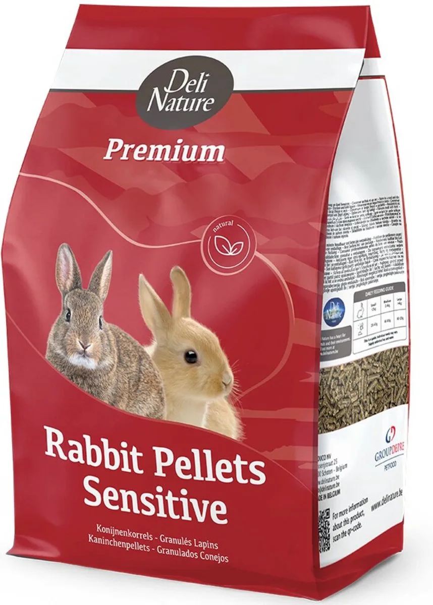Premium Konijnenkorrels Sensitive - 4 x 4 kg - Voordeelverpakking van Deli Nature – productfoto