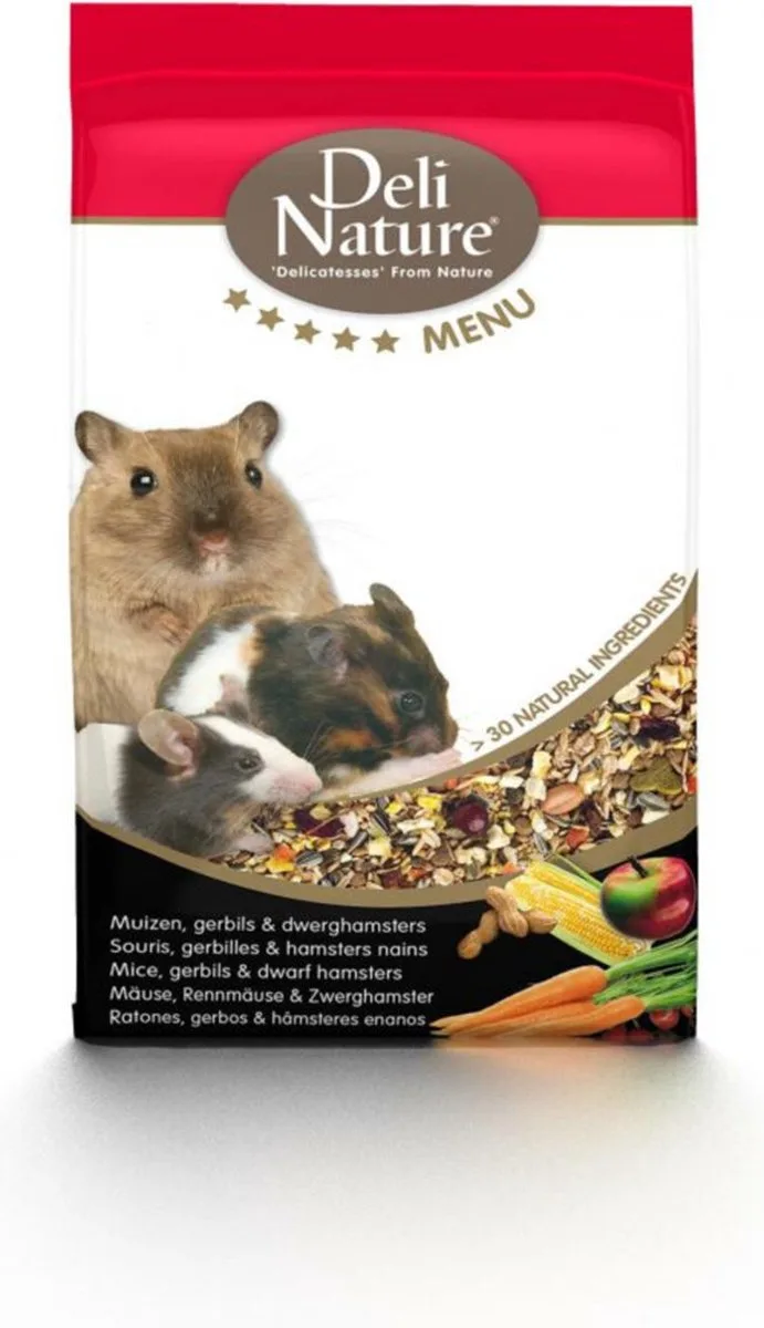 Rodelicious Dwerghamsters, Muizen en Gerbils - 5 x 750 gr - Voordeelverpakking von Deli Nature – Produktfoto