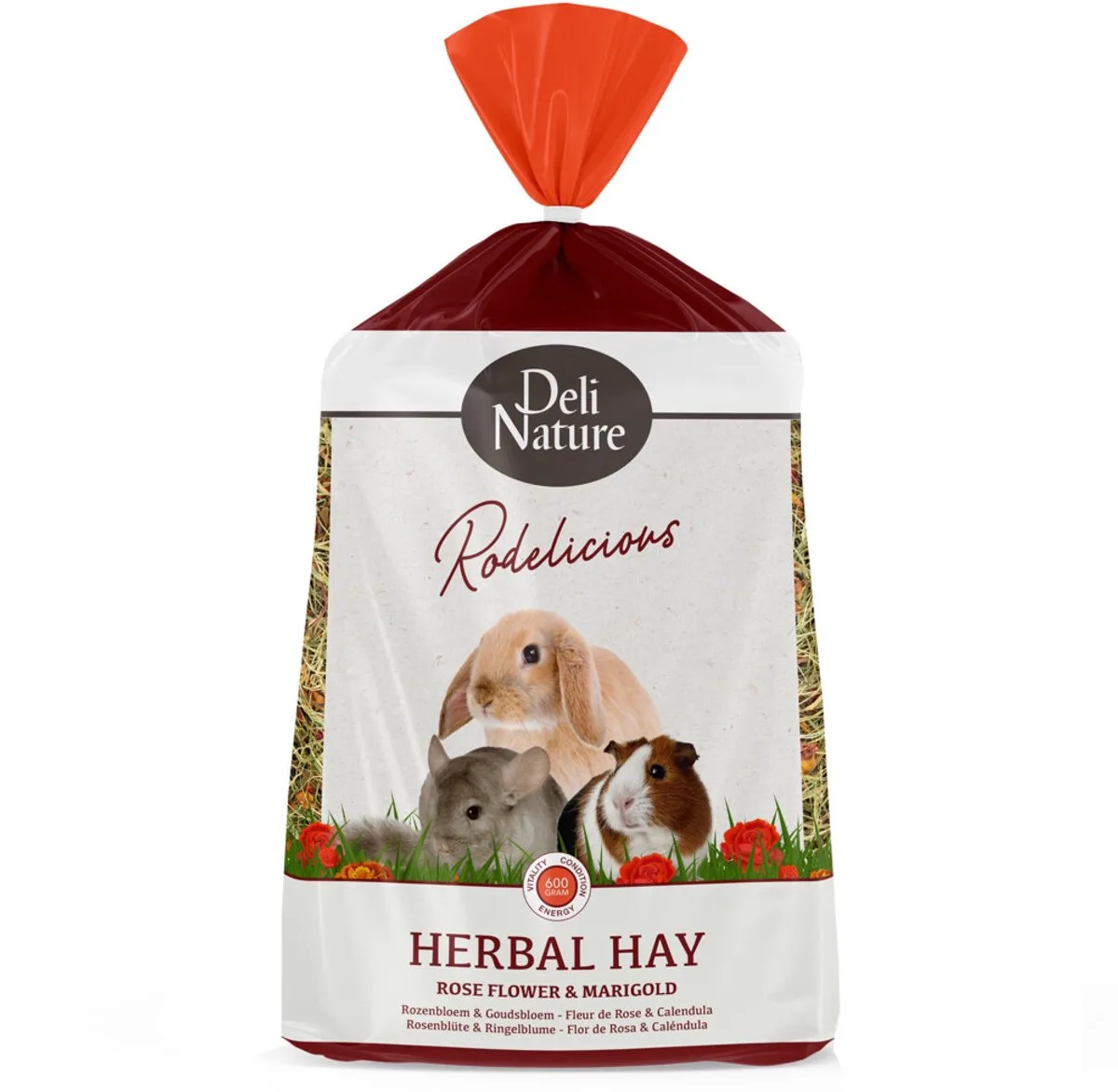 Rodelicious Kruidenhooi Rozenbloem & Goudsbloem - 6 x 600gr - Voordeelverpakking von Deli Nature – Produktfoto