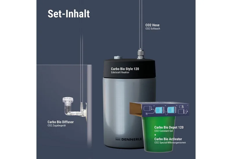 Carbo Bio Style 120 - Co2 aquarium waterverbeteraar fra Dennerle i Grå – produktbillede 3 af 5