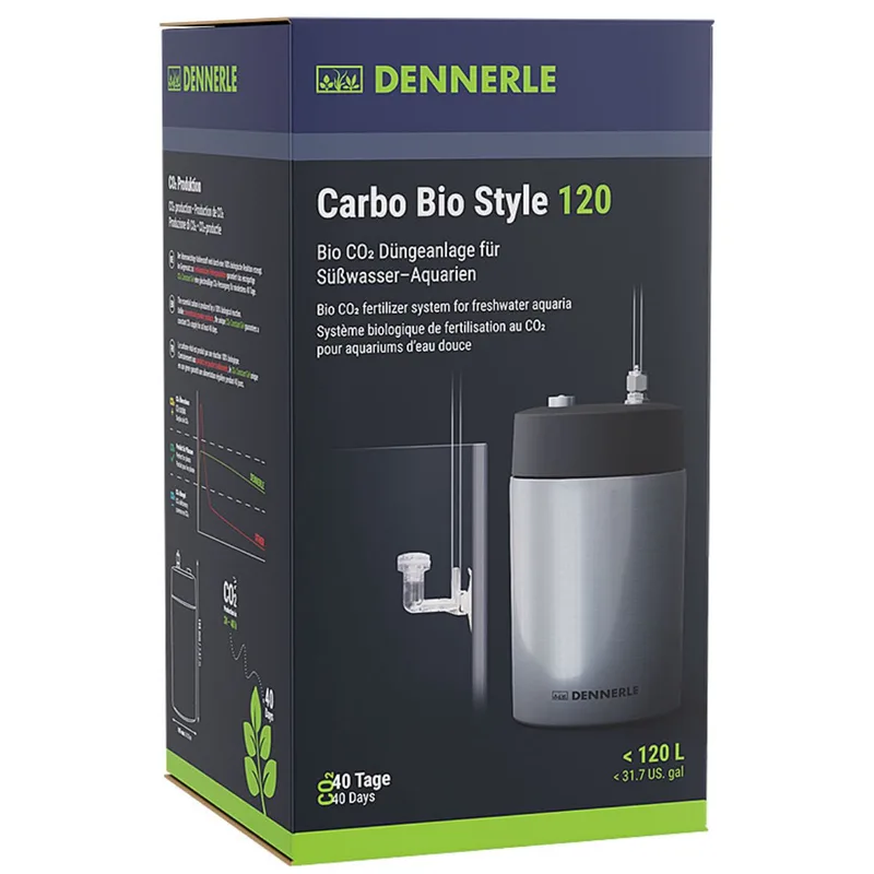 Carbo Bio Style 120 - Co2 aquarium waterverbeteraar fra Dennerle i Grå – produktbillede 1 af 5