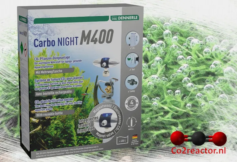 Carbo Night M400 | Aquarium CO2 Systeem met nachtschakelaar | Met hervulbare fles | Voor Aquaria tot 400 Liter von Dennerle in Grau – Produktfoto