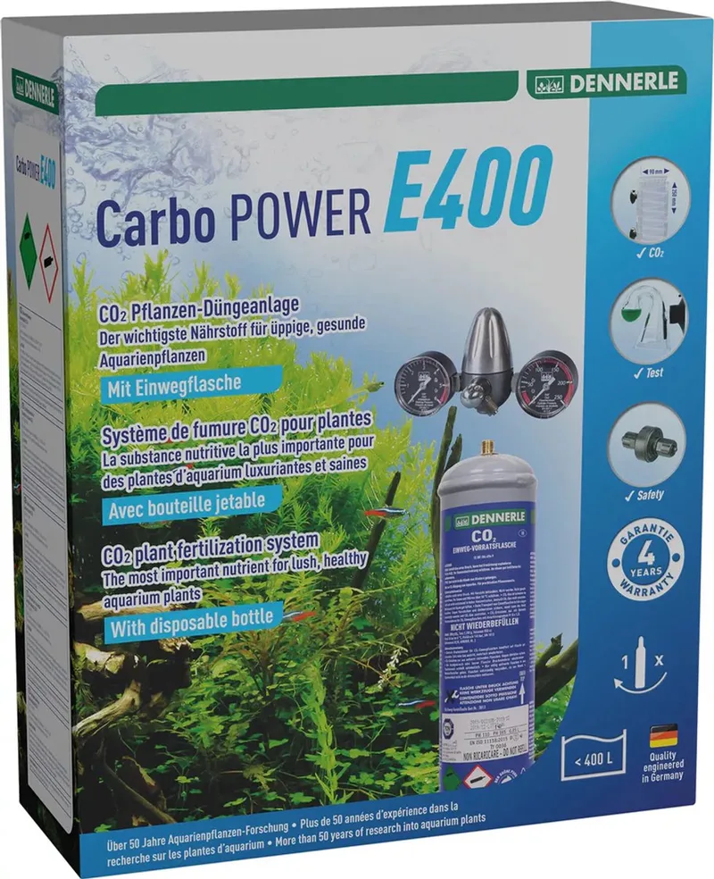 CO2 set Carbo Power E400- aquariumplanten bemestingsset by Dennerle in Silver – product photo