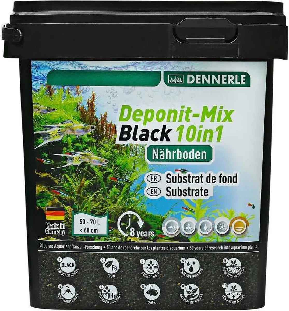 deponit mix black 10 in 1 - Lange Termijn Voedingsbodem - Inhoud: 9,6 kilo van Dennerle in Zwart – productfoto