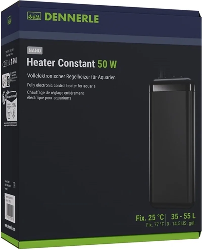 Nano Heater Constant - Aquarium Verwarming 50W by Dennerle in Black – product photo