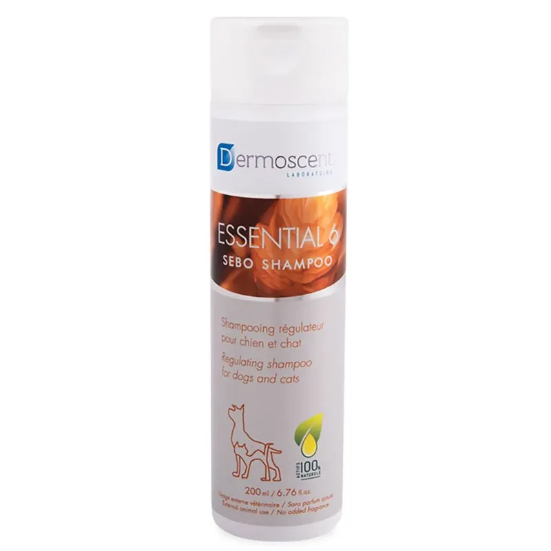 Essential 6 Sebo 200ml Hondenshampoo by Dermoscent – product photo