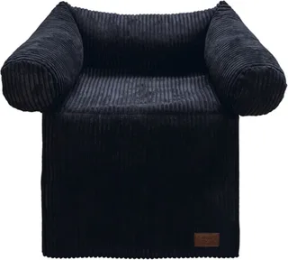Bankkussen Ribbed - Hondenkussen - 50x50x30 cm de Designed by Lotte en Anthracite – photo produit 1 sur 2