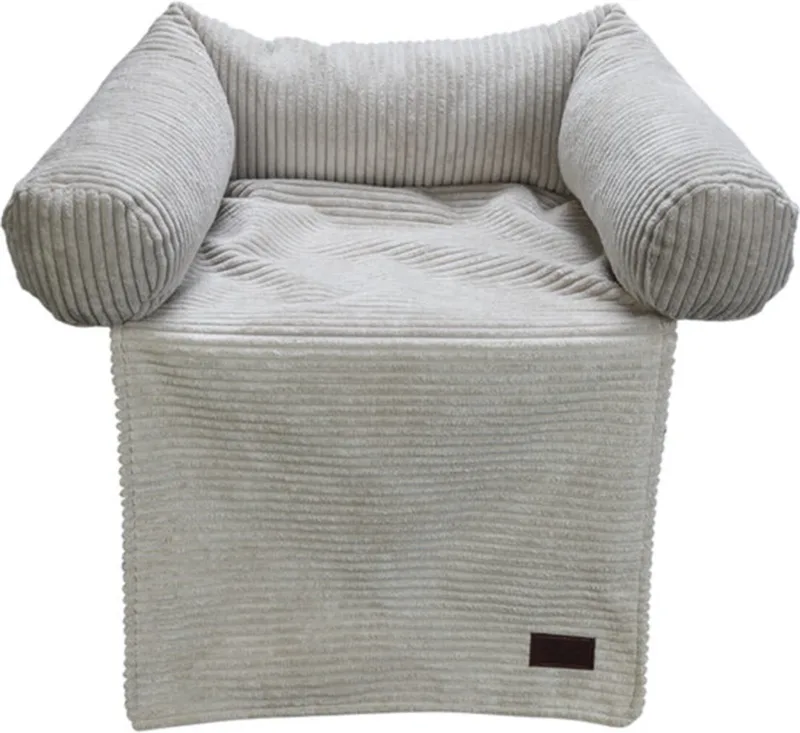 Bankkussen Ribbed - Hondenkussen - Licht Grijs - 50x50x30 cm by Designed by Lotte in Light grey – product photo 1 of 3