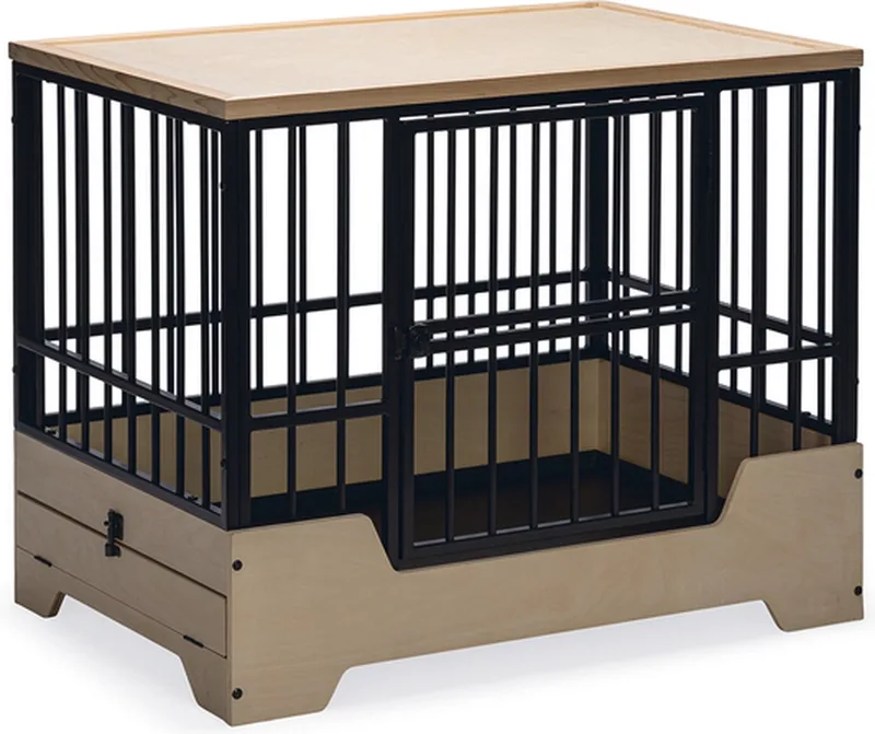 Bench Hondenbench Meubel Quirine - Hondenmand - Met lade - Metaal/Hout - L - 92x62x76 cm de Designed by Lotte en Noir – photo produit