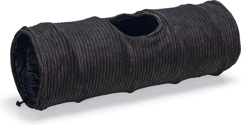 Kattentunnel Ribbed - Kattenspeelgoed - 25x25x75 cm von Designed by Lotte in Anthrazit – Produktfoto