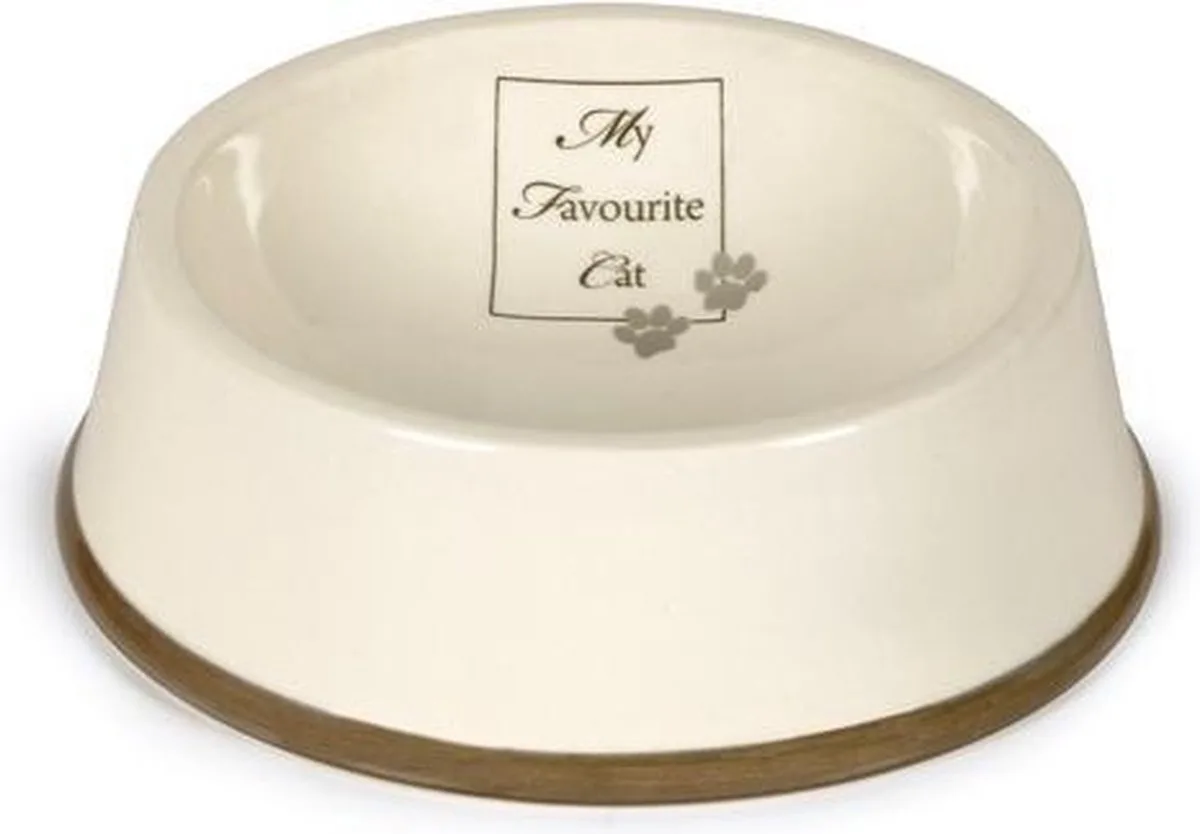 Kattenvoerbak - Creme Grijs - 13,5x4,5 cm de Designed by Lotte en Blanc – photo produit