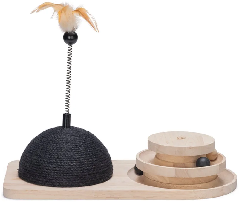 Krabbol en Speeltoren Maia - Kattenspeelgoed - Zwart/Bruin - 50x24,5x38 cm by Designed by Lotte in Hout – product photo
