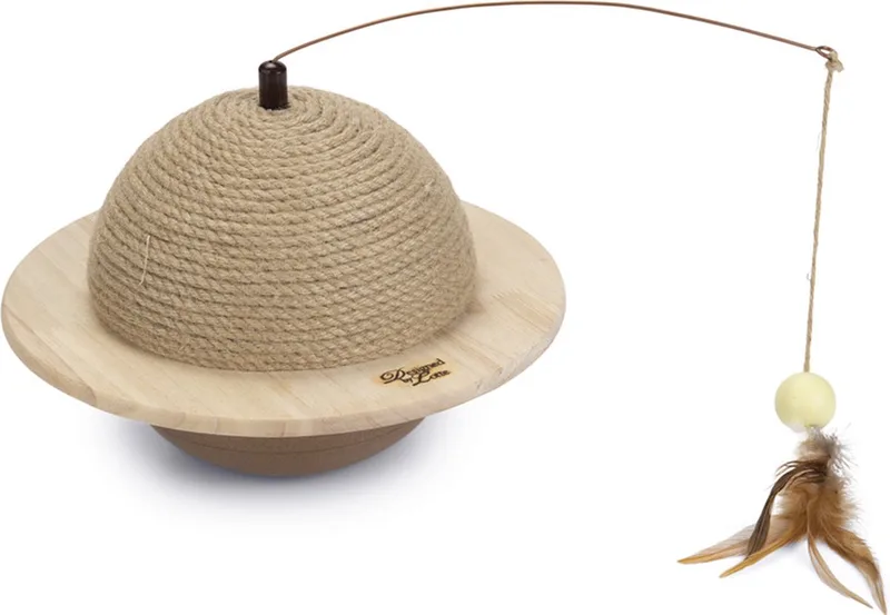 Krabbol Wiggly - Krabpaal - Kattenspeelgoed - Kat - Hout - 29,5x29,5x20 by Designed by Lotte in Cream – product photo 1 of 2