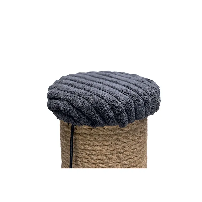 Krabpaal Ribbed - Incl speeltje - Ribbed stof/jute - 35x35x50 cm de Designed by Lotte en Anthracite – photo produit 2 sur 5