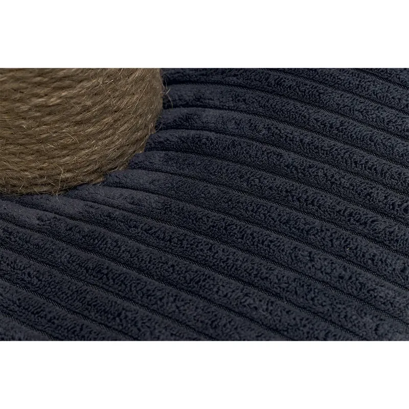 Krabpaal Ribbed - Incl speeltje - Ribbed stof/jute - 35x35x50 cm de Designed by Lotte en Anthracite – photo produit 4 sur 5