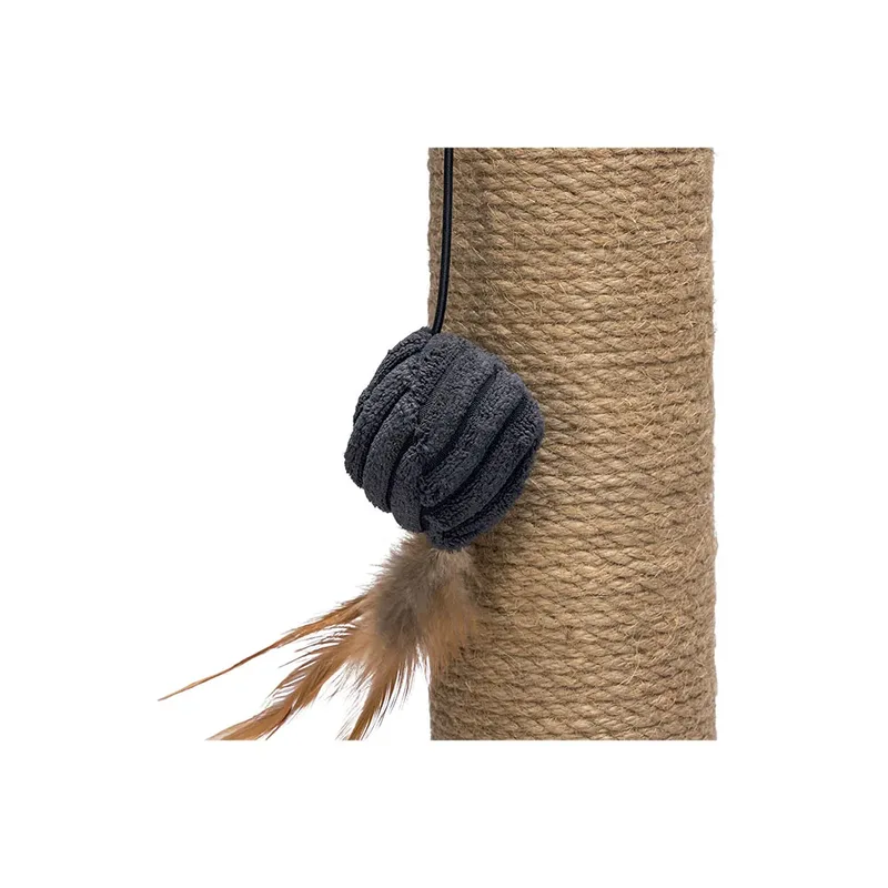 Krabpaal Ribbed - Incl speeltje - Ribbed stof/jute - 35x35x50 cm de Designed by Lotte en Anthracite – photo produit 3 sur 5