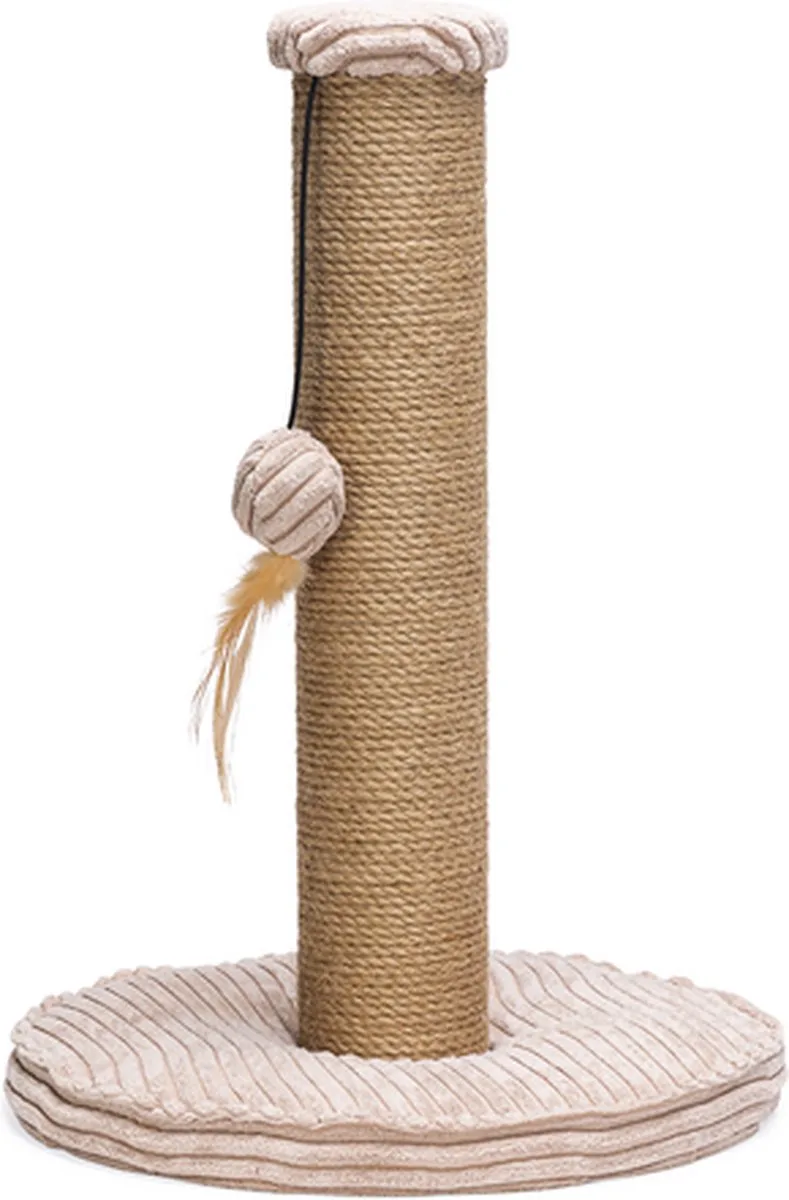 Krabpaal Ribbed - Incl speeltje - Ribbed stof/jute - 35x35x50 cm von Designed by Lotte in Rosa – Produktfoto 1 von 5
