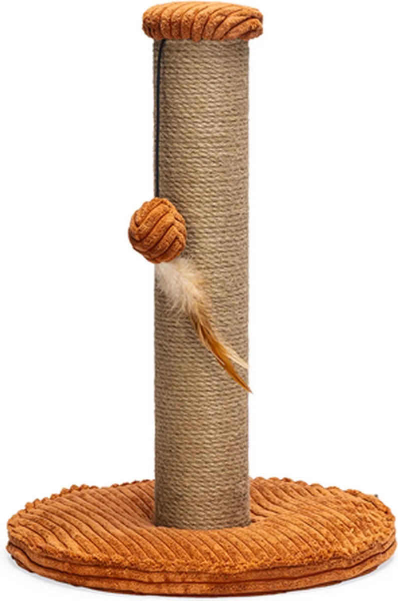 Krabpaal Ribbed - Incl speeltje - Ribbed stof/jute - 35x35x50 cm by Designed by Lotte in Terracotta – product photo 1 of 5