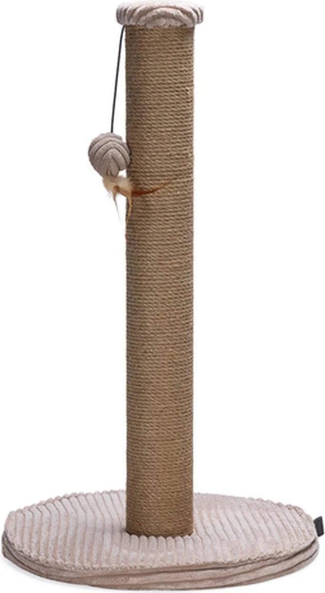 Krabpaal Ribbed - Incl speeltje - Ribbed stof/jute - 41x41x70 cm by Designed by Lotte in Pink – product photo