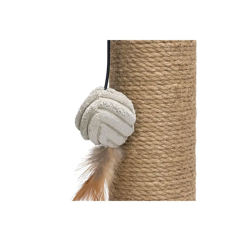 Krabpaal Ribbed - Incl speeltje - Ribbed stof/jute - Lichtgrijs - 35x35x50 cm von Designed by Lotte in Hellgrau – Produktfoto 3 von 5