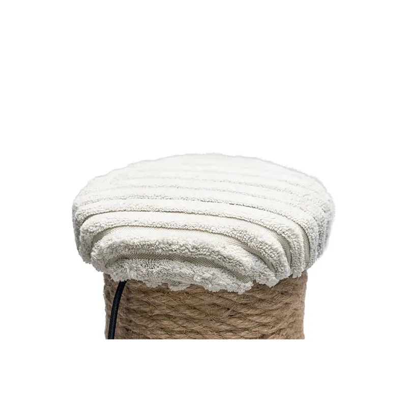 Krabpaal Ribbed - Incl speeltje - Ribbed stof/jute - Lichtgrijs - 35x35x50 cm von Designed by Lotte in Hellgrau – Produktfoto 2 von 5