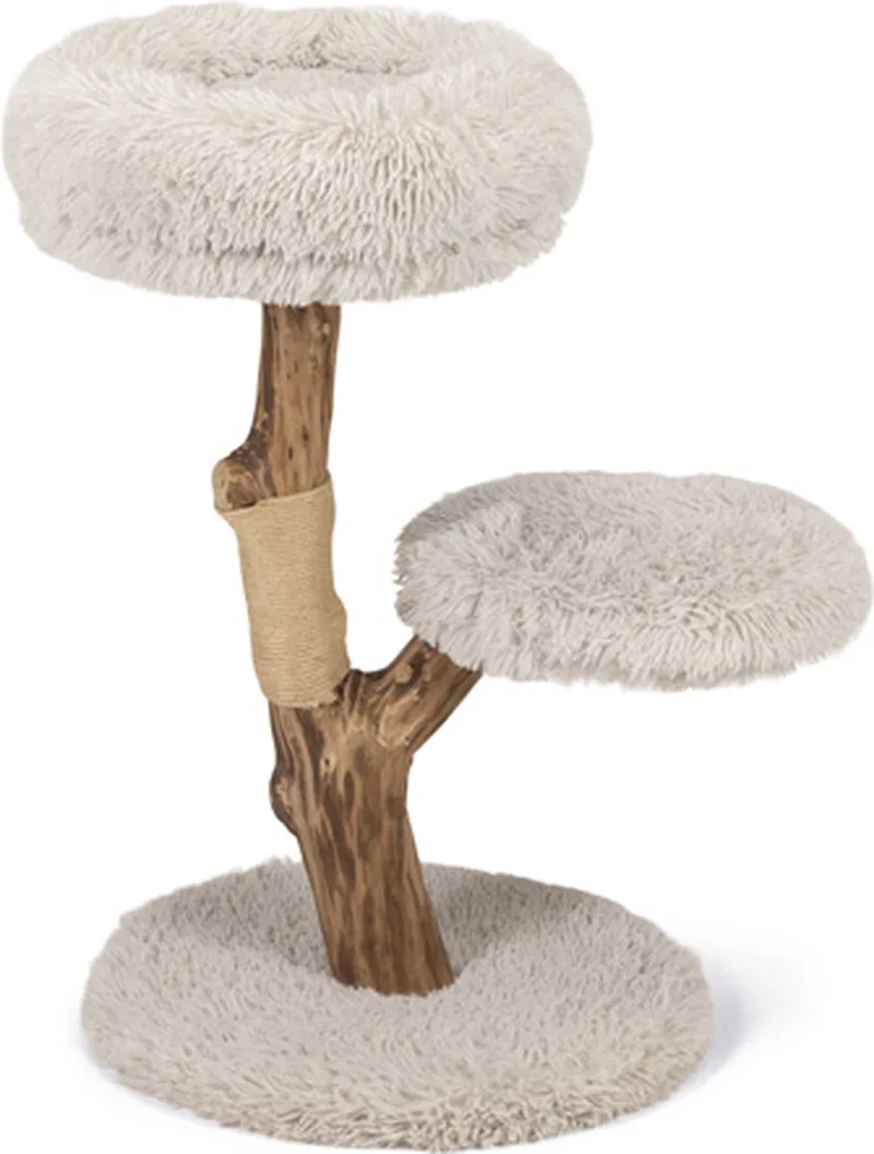 Krabpaal voor katten Zora - Kattenboom - Hout - 2 ligplekken - Grijs - 50x50x72cm by Designed by Lotte in White – product photo