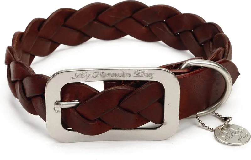 Leren halsband van Designed by Lotte in Bruin – productfoto