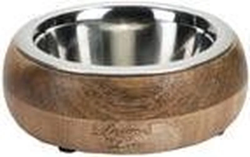 Mandira Voerbak - Eetbak Hond - Drinkbak Hond - Hout/RVS - 350ml von Designed by Lotte in Braun – Produktfoto