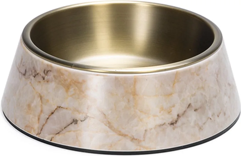 Meis Voerbak Hond - Drinkbak/Eetbak Hond - Hondenvoervak - Melamine/RVS - 350 ml by Designed by Lotte in Beige – product photo