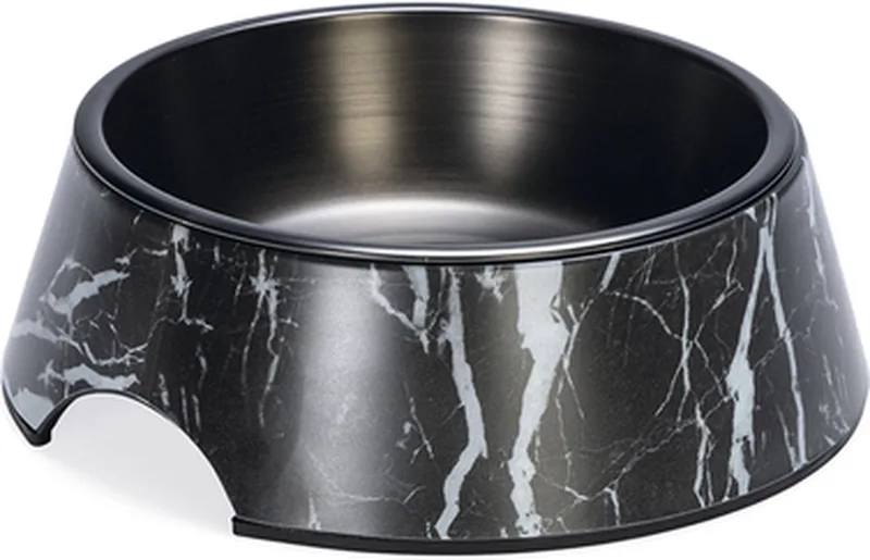 Meis Voerbak Hond - Drinkbak/Eetbak Hond - Hondenvoervak - Melamine/RVS - 700 ml by Designed by Lotte in Black – product photo