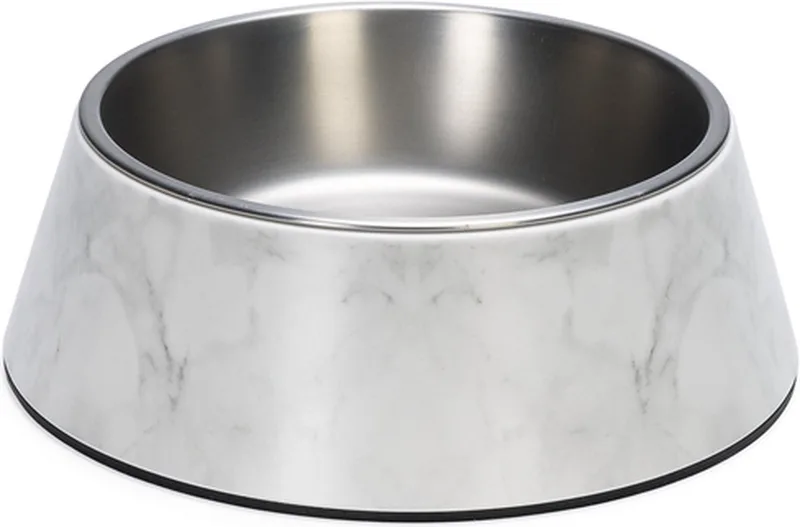 Meis Voerbak Hond - Drinkbak/Eetbak Hond - Hondenvoervak - Melamine/RVS - 700 ml von Designed by Lotte in Weiß – Produktfoto