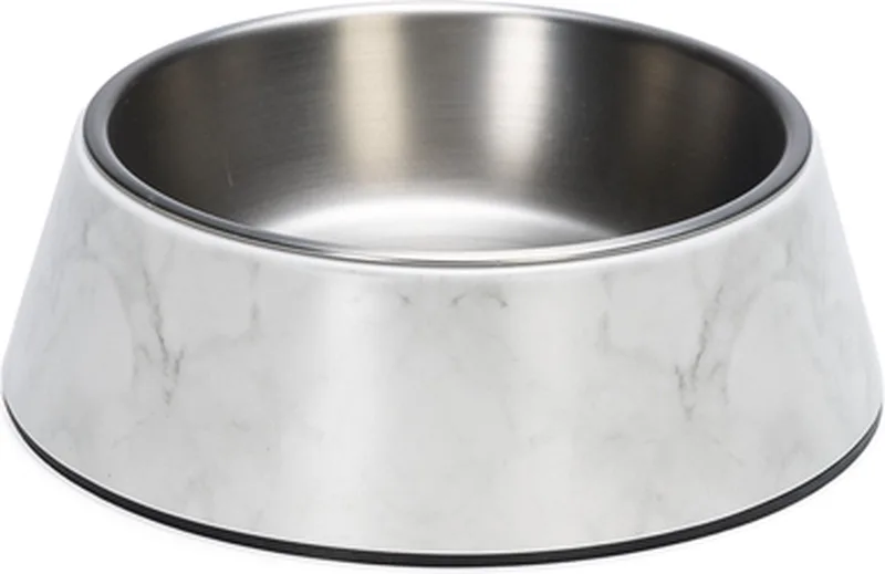 Meis Voerbak Hond - Drinkbak/Eetbak Hond - Hondenvoervak - Melamine/RVS - 350 ml de Designed by Lotte en Blanc – photo produit