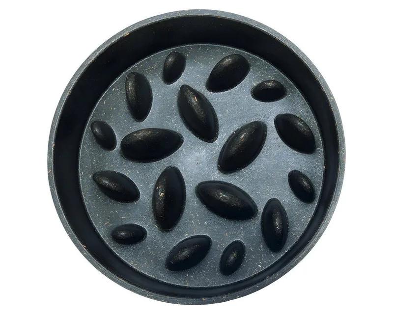 Pom Antischrokbak Hond - Slow feeder hond - Voerbak - Vaatwasserbestendig - Bamboe - 800 ml fra Designed by Lotte i Grå – produktbillede 2 af 4