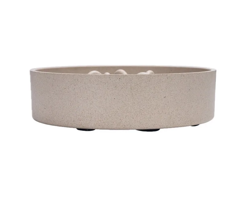 Pom Antischrokbak Hond - Slow feeder hond - Voerbak - Vaatwasserbestendig - Bamboe - 1430 ml by Designed by Lotte in Beige – product photo 3 of 4