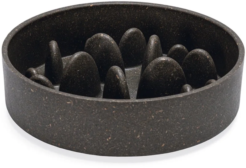 Pom Antischrokbak Hond - Slow feeder hond - Voerbak - Vaatwasserbestendig - Bamboe - 800 ml fra Designed by Lotte i Grå – produktbillede 1 af 4