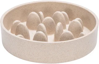 Pom Antischrokbak Kat - Slowfeeder kat - Voerbak - Vaatwasserbestendig - Bamboe - 410 ml by Designed by Lotte in Beige – product photo 1 of 3