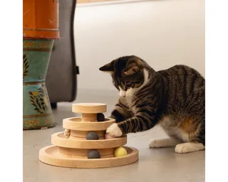 Speeltoren Mia - Kattenspeelgoed - Hout - 26x26x14,5 cm von Designed by Lotte in Braun – Produktfoto 4 von 5