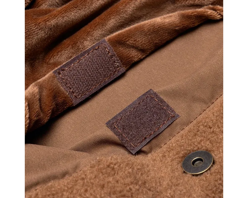 Tebby Draagtas Hond - Hondentas - Voor kleine honden - Teddy-stof - Cognac - 43x18x35 cm fra Designed by Lotte i Brun – produktbillede 5 af 5