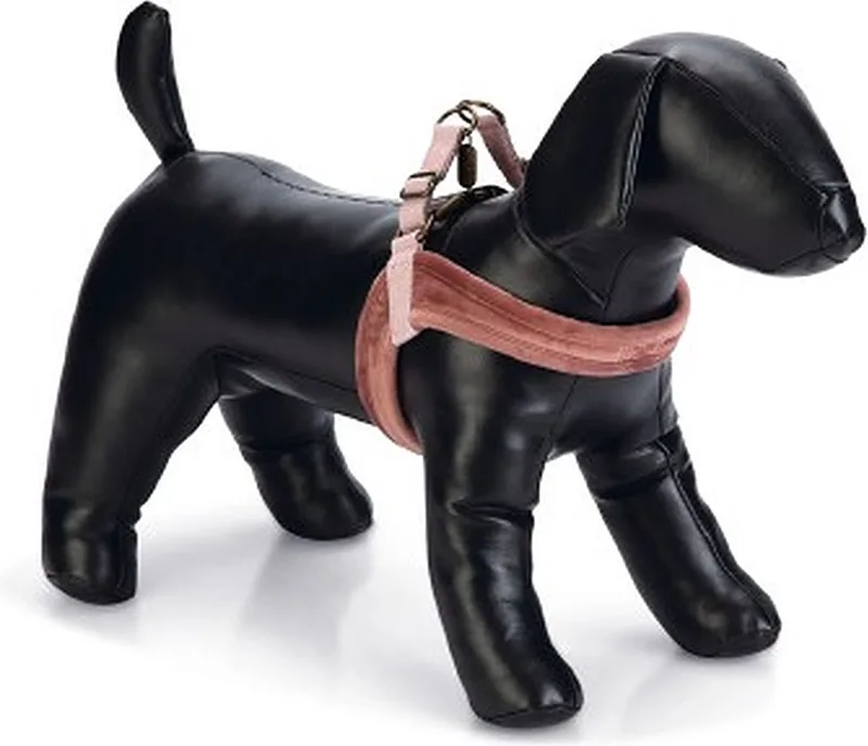 Velura - Hondentuig - S - 20 mm x 52 cm van Designed by Lotte in Roze – productfoto