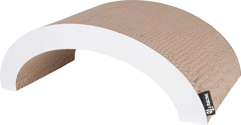 ARCH - Gebogen Krabmeubel van duurzaam & gerecycled Karton - 60 x 28 x 20 cm - Small de District 70 en Blanc – photo produit