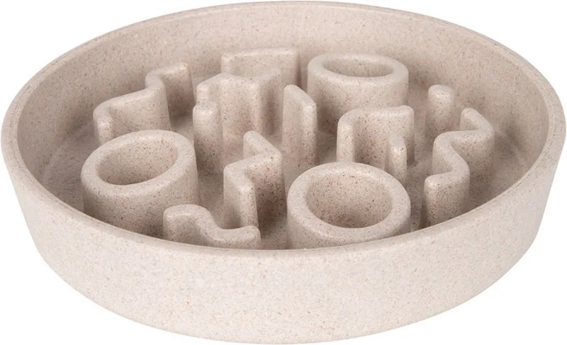 BAMBOO Slowfeeder - Stijlvolle anti-schrok voerbak voor katten – Merengue - Ø13 cm - Merengue Ø13 cm fra District 70 i Merengue – produktbillede
