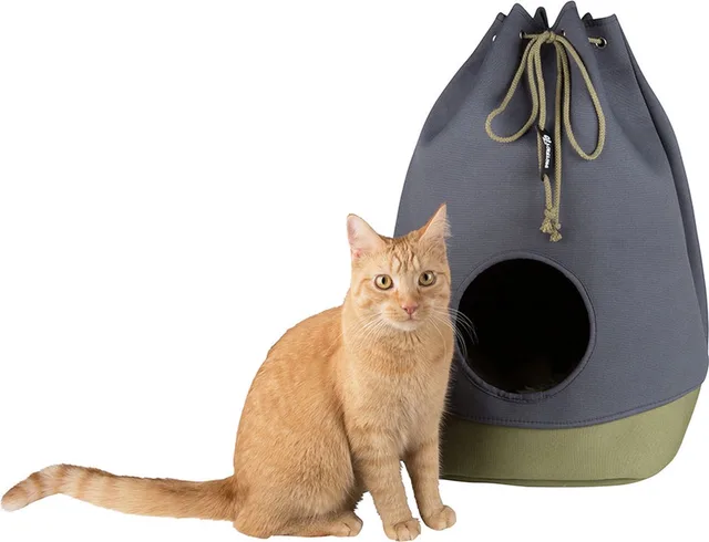 CASA - Opvouwbaar Katoenen Kattenhuis inclusief Kussentje - Mosgroen - 45 x 45 x 60 cm