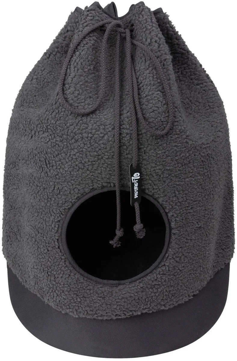 CASA Teddy - Trendy kattenhuis van superzachte stof - Afmetingen 45 x 45 x 60 cm - Donkergrijs by District 70 in Teddy – Donkergrijs – product photo