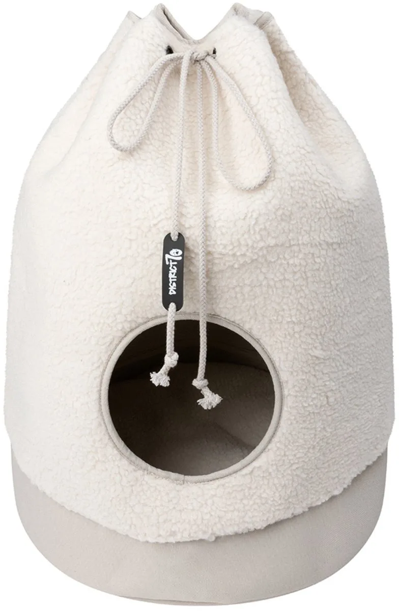 CASA Teddy - Trendy kattenhuis van superzachte stof - Afmetingen 45 x 45 x 60 cm - Cream de District 70 en Teddy – Cream – photo produit