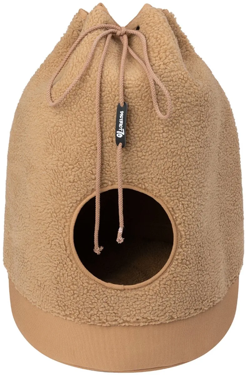 CASA Teddy - Trendy kattenhuis van superzachte stof - Afmetingen 45 x 45 x 60 cm - Mokka by District 70 in Teddy – Mokka – product photo