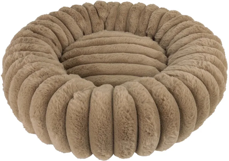 RIBBA – Luxe Ronde Kattenmand van Ribfluweel & Pluche – 45 x 45 x 15 cm von District 70 in Braun – Produktfoto