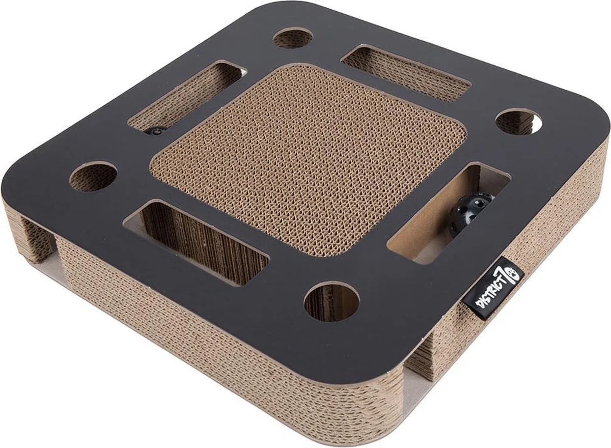 SPY - Kattenspeelgoed van karton - 35 x 35 x 6 cm van District 70 in Zwart – productfoto